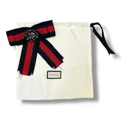 GUCCI グログランボウブローチ リボン ビジュー アクセサリー グッチ ネイビー F （373MG）のサムネイル