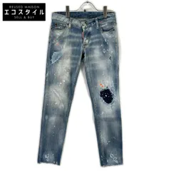 DSQUARED2　ディースクエアード　S75LB0410 ブルー ダメージ ペイント加工 デニムパンツ　38のサムネイル
