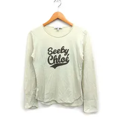 シーバイクロエ SEE BY CHLOE 国内正規品 ロゴプリント Tシャツ カットソー 長袖 コットン 綿 40 オフホワイト 白 /FT39のサムネイル