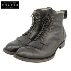 FOOT THE COACHER　フットザコーチャー　フリンジ レースアップブーツ シューズ メンズ 黒 ブラック 8 1/2　8.5のサムネイル
