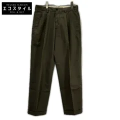 BrooksBrothers　ブルックスブラザーズ　ELLIOT グレー 2タック ワイドコットントラウザー　W32のサムネイル