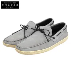 TOD'S　トッズ　エンボスロゴ スエード デッキシューズ ドライビングシューズ メンズ グレー 9 A　9 Aのサムネイル
