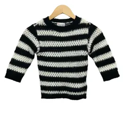 RED VALENTINO(レッドバレンチノ) 七分袖セーター サイズXS レディース - 黒×白 クルーネック/ボーダーのサムネイル