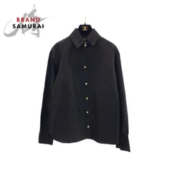 美品 CHANEL シャネル フェイクパール サイズ36 ブラック ゴールド金具 シルク P64478V24243 長袖シャツ ドレスシャツ シルクシャツ 409149【中古】のサムネイル