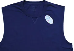 デッドストック★00s FRUIT OF THE LOOM 無地 前V ノースリーブ コットンTシャツ 紺★オールド ガゼット ネイビーのサムネイル