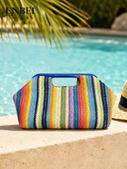 Women's Bags, Clutch Bags, Second Bags, Summer Vintage Bohemian Style Clutch Bag - Beach Bags, New Fashion Handbags for Women, Minimalist Wallets, Versatile, Summer Beach Handbags, Women's Summer Casual Bucket Bags
