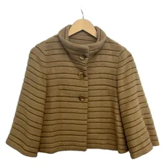 ANAYI(アナイ) コート サイズ38 M レディース美品  - ベージュ 七分袖/ボーダー/ショート丈/冬のサムネイル