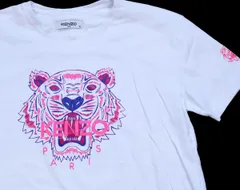 フランス製 KENZO PARIS ケンゾー タイガー ロゴ コットンTシャツ 白 XL★ユーロ ヨーロッパ パリ ホワイト クルーネック ビッグサイズのサムネイル