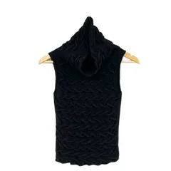 EMPORIOARMANI(エンポリオアルマーニ) ノースリーブセーター サイズ38 S レディース美品  - 黒 タートルネックのサムネイル