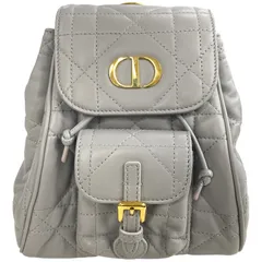 クリスチャン・ディオール Christian Dior Dior Caro バックパック スモール グレー GD金具 ラムスキン レディース リュック・デイパックのサムネイル