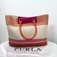 新品未使用 FURLA ツイード トートバッグ ERA smallピンク系 - メルカリ