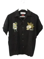 ルードギャラリー RUDE GALLERY SKA SHIRT - NUDE MAP ART WORK by Rockin Jelly Bean スカシャツ 1 黒 ブラック 刺繍 オープンカラー 半袖 ボタンシャツ トップスのサムネイル