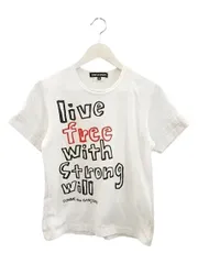 コムデギャルソン COMME des GARCONS live free with Strong will GE-T074 プリント 半袖 カットソー S 白 ホワイト Tシャツ トップス ☆AA★のサムネイル