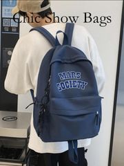 Women's Backpack, Student Backpack, Letter Print, Plain, Lightweight, Large Capacity, Laptop Bag, British Academy Style, Casual, School, Travel, Outdoor, Daily Use (Pendant not included)