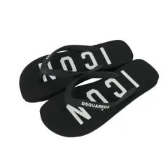 ディースクエアード DSQUARED2 22SS BE ICON FLIP FLOPS ロゴ ビーチサンダル トングサンダル 37 黒 ブラック S83FF0001のサムネイル