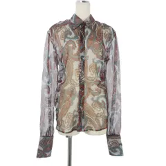 ディースクエアード DSQUARED2 シアー ペイズリー柄 シャツ ブラウス シースルー 茶 ブラウン S72DL0711のサムネイル