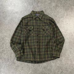 50s Vintage PENDLETON ペンドルトン 長袖 ウールシャツ ボードシャツ チェック柄 グリーン系ヴィンテージ ビンテージ メンズのサムネイル