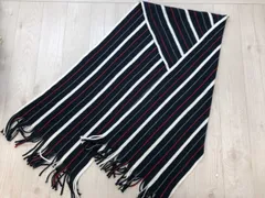 ボイコット BOYCOTT ワールド 00s ドメスティック トラッド モード ストライプ フリンジ ニット マフラー メンズ アクリル100% 青系のサムネイル