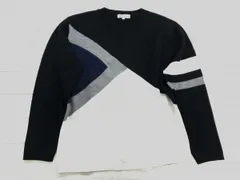 THE SHOP TK タケオキクチ TAKEO KIKUCHI メンズ 00s トラッド アメカジ 古着 配色切替 ニット セーター アクリル100% M 黒系のサムネイル