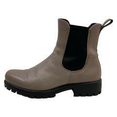 ECCO(エコー) ショートブーツ EU 37 レディース - グレーベージュ チェルシーブーツ/サイドゴア レザー