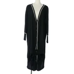 ワイズ Y's RISMAT by Y's 18AW PRE ロングカーディガン 長袖 Vネック ライン ウール 2 黒 ブラック YI-K77-149のサムネイル