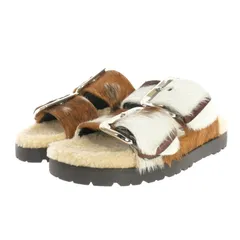 ディースクエアード DSQUARED2 22AW ROCK YOUR ROAD SANDALS ファーサンダル 靴 36 ホワイト/ブラウン 白/茶 FSW005002205720M1330 国内正規のサムネイル