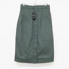 【新品同様】EMPORIO ARMANI エンポリオアルマーニ スカート タイト フロントボタン コットン ポリウレタン グリーン イタリア製 レディース 42 b02600のサムネイル