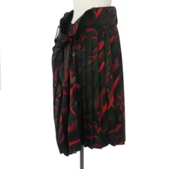 バレンシアガ BALENCIAGA 18AW 総柄 巻きスカート プリーツ ミドル丈 34 赤 レッド マルチカラー 92321のサムネイル