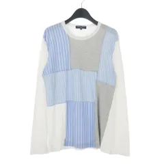 コムデギャルソンオム COMME des GARCONS HOMME 09SS パッチワーク ドッキング カットソー Tシャツ 長袖 SS 青 白 ブルー ホワイト HC-T103のサムネイル