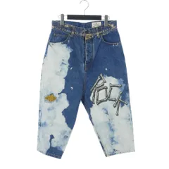 ヴィヴィアンウエストウッド Vivienne Westwood アングロマニア プリント サルエルデニム クロップドパンツ 38 青 ブルーのサムネイル