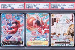 セブンイレブンプロモ ワンピースカード ルフィ エース サボ PSA10 3連