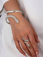 Women's Jewelry Set: 1 Set - European/American Style Eccentric Snake-Shaped Ring and Bracelet Set