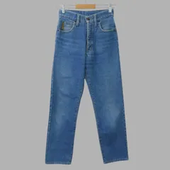 ARMANI JEANS アルマーニジーンズ デニムパンツ ジーンズ テーパード ジッパーフライ イーグルロゴ 革パッチ 青 ブルー 27 レディースのサムネイル