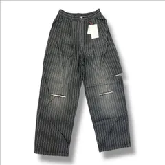 参考上代18,920円 未使用 MAISON SPECIAL Denim Slacks ストライプデニムパンツ スラックス メゾンスペシャル 21241466102 ブラック 36 （572MG）のサムネイル