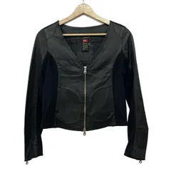ダブルスタンダードクロージング ライダースジャケット サイズ36 S レディース - 黒 長袖/ムートン/ジップアップ/春/秋のサムネイル