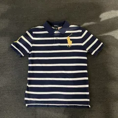 POLO RALPH LAUREN ビッグポニー ボーダー 半袖ポロシャツ メンズS～M相当 ネイビー 管理番号0801のサムネイル