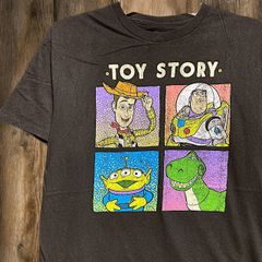 ムービー Tシャツ トイ ストーリー ウッディ バズ ライトイヤー エイリアン レックス アニメ 映画 キャラ 黒 00s Mサイズ 古着 ビンテージ used vintage p20/