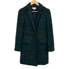 TORY BURCH(トリーバーチ) コート サイズXS レディース - ダークグリーン 長袖/ツイード/ラメ/冬のサムネイル