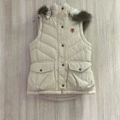 POLO JEANS COMPANY  ファー付きダウンベスト ホワイト サイズM ［G0574］のサムネイル