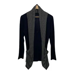 Castelbajac(カステルバジャック) カーディガン サイズ42 L レディース美品  - ダークネイビー×黒×白 長袖/ボーダーのサムネイル