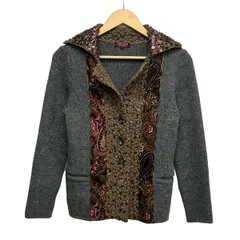 YUKITORII(ユキトリイ) カーディガン サイズ40 M レディース - グレー×ブラウン×マルチ 長袖/スパンコール/ビーズ/レースのサムネイル