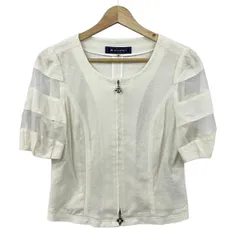 M'S GRACY(エムズグレイシー) ブルゾン サイズ38 M レディース美品  - 白 半袖/フラワー(花)/シースルー/ジップアップ/春/夏のサムネイル