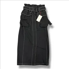 参考上代19,800円 未使用 MAISON SPECIAL Paper Bag Maxi Skirt ペーパーバッグマキシスカート ロングスカート メゾンスペシャル 21241516104 ブラック 36 （583MG）のサムネイル