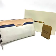 DIESEL ディーゼル　長財布　ウォレット　ラウンドファスナー　ホワイト　ブルー　ピンクベージュ　レザーのサムネイル
