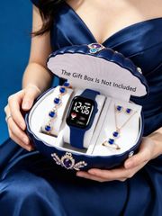 Ladies' Watch Set: A fashionable and elegant casual watch set for women, including 6 digital watches, a heart-shaped bracelet, necklace, ring, and earrings. Suitable for daily wear, graduations, parties, vacations, celebrations, and more.