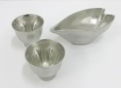 ひらくる hiracle 錫製 酒器セット さくら片口 ぐい吞み2点 箱付 食器のサムネイル