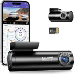 ドライブレコーダー 前後カメラ 360度回転リアカメラ64GB SDカード 4K 5G WiFi GPS 駐車監視同梱 小型 ドラレコ [上下反転+左右鏡像] スーパーキャパシタ搭載 SONYセンサー WDR搭載 暗視機能のサムネイル