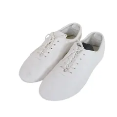 【中古B】レディース 24.5cm クラウン CROWN DANCE JAZZ レザー ジャズシューズ ホワイト 白 イギリス製 レースアップ フラットシューズのサムネイル