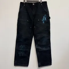 CHROME HEARTS クロムハーツ Carhartt カーハート ギャラクシー クロスパッチ デニム カーペンター パンツ 黒 ブラック 34インチ 極美品のサムネイル