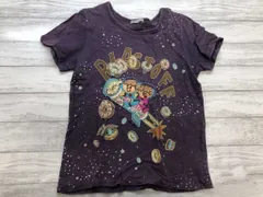 ラフ rough レトロ ファンシー キッチュ スペース 宇宙 ロケット 星柄 ラメプリント アップリケ 半袖 Tシャツ 紫 M レディース 綿100%のサムネイル